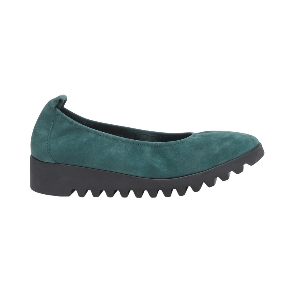 Aetrex Womens Brianna Slip-On Ballet Shoes‎ Leather Orthopedic Green 8.5